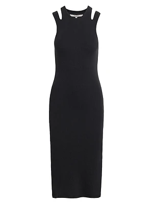 Cotton Jersey Strappy Midi-Dress