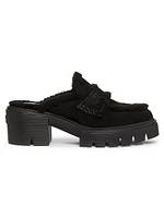Lennox Shearling Suede Mules