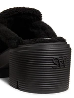 Lennox Shearling Suede Mules