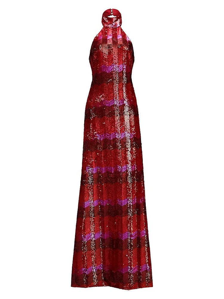 Eira Chevron Sequin Gown