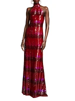 Eira Chevron Sequin Gown