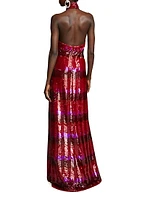 Eira Chevron Sequin Gown