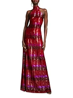 Eira Chevron Sequin Gown