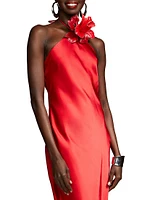 Joellen Satin Slip Midi-Dress