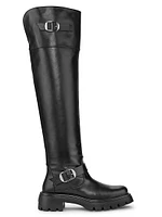 Emerson 50MM Buckle-Accented Leather Tall Boots