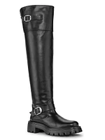 Emerson 50MM Buckle-Accented Leather Tall Boots