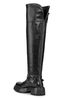 Emerson 50MM Buckle-Accented Leather Tall Boots