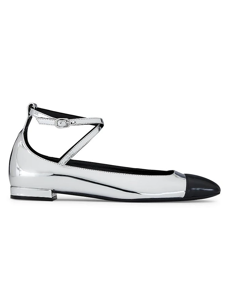 Eden Leather Ankle-Wrap Flats