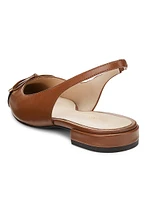 10MM Leather Bow Slingback Flats