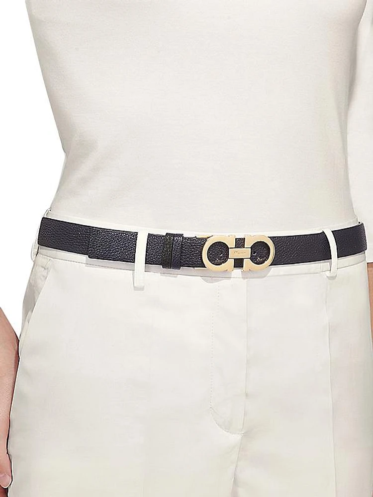 Gancini Reversible & Adjustable Cut-to-Size Leather Belt