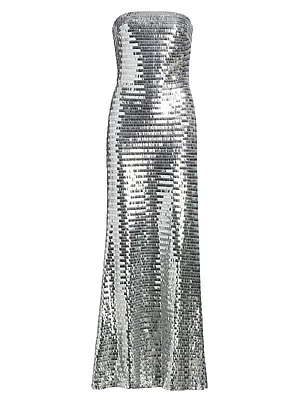 Sculpty Sequined Mesh Maxi Dress