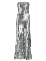 Sculpty Sequined Mesh Maxi Dress