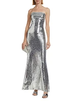 Sculpty Sequined Mesh Maxi Dress