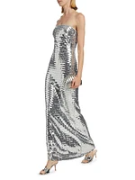 Sculpty Sequined Mesh Maxi Dress