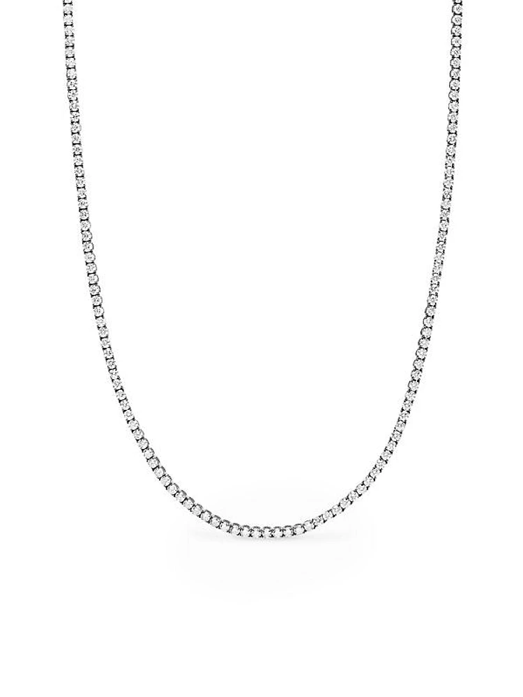 Tennis Necklace in 18K White Gold