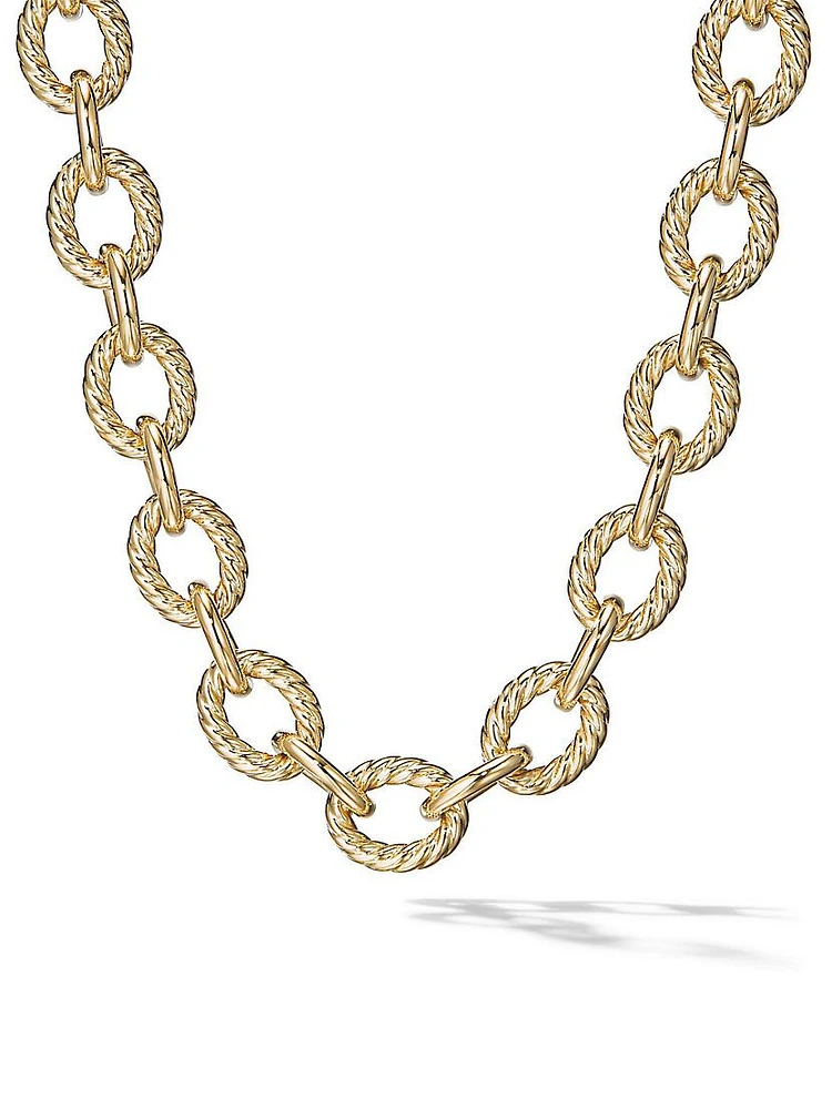 Oval Link Chain Necklace 18K Yellow Gold, 16MM