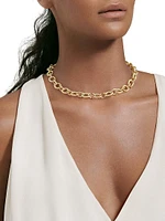 Oval Link Chain Necklace 18K Yellow Gold, 16MM