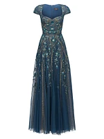 Noelle Embroidered A-Line Gown