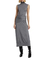 Draped Knit Midi-Dress