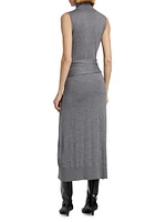 Draped Knit Midi-Dress