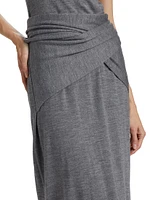 Draped Knit Midi-Dress