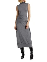 Draped Knit Midi-Dress