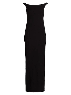 Curved Off-Shoulder Gown