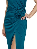 Corinne Strapless Rosette Midi-Dress