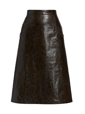 Zadie Faux Leather Midi-Skirt