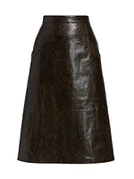 Zadie Faux Leather Midi-Skirt