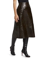 Zadie Faux Leather Midi-Skirt