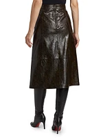 Zadie Faux Leather Midi-Skirt