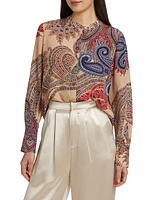 Bronson Paisley Silk Blouse