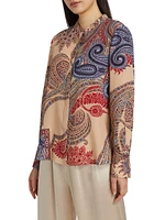 Bronson Paisley Silk Blouse