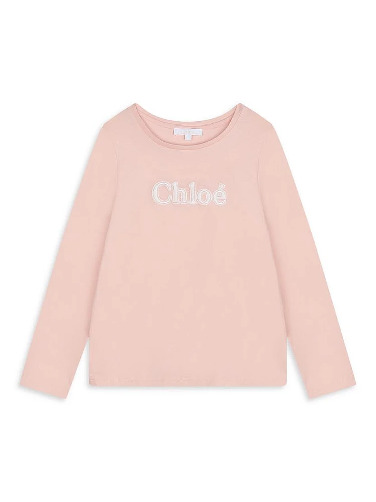 Little Girl's & Logo Cotton Long-Sleeve T-Shirt