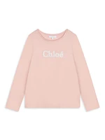 Little Girl's & Logo Cotton Long-Sleeve T-Shirt