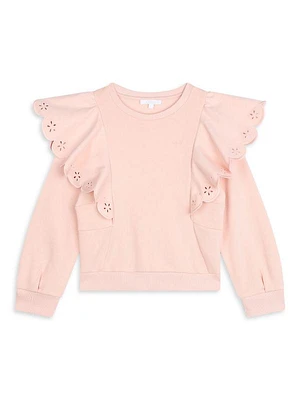 Little Girl's & Girl's Ruffle Crewneck Sweatshirt
