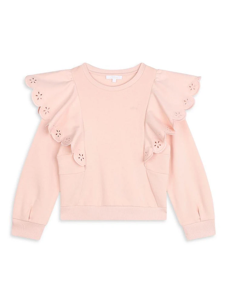 Little Girl's & Ruffle Crewneck Sweatshirt