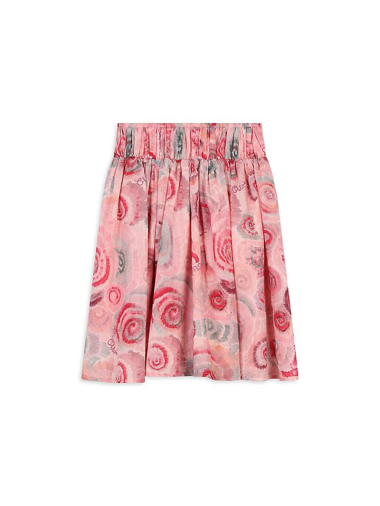 Little Girl's & Ceremonie Spiral Print Skirt