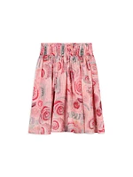 Little Girl's & Ceremonie Spiral Print Skirt