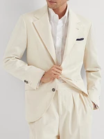 Comfort Cotton and Cashmere Denim Deconstructed Cavallo Blazer