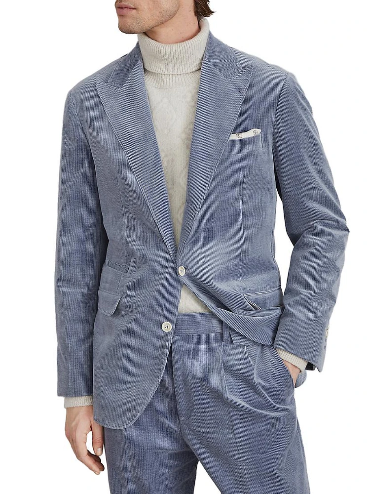 Comfort Cotton and Cashmere Corduroy Deconstructed Blazer