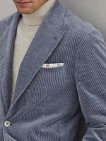 Comfort Cotton and Cashmere Corduroy Deconstructed Blazer