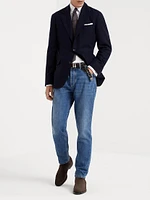 Cashmere and Silk Hopsack Deconstructed Blazer