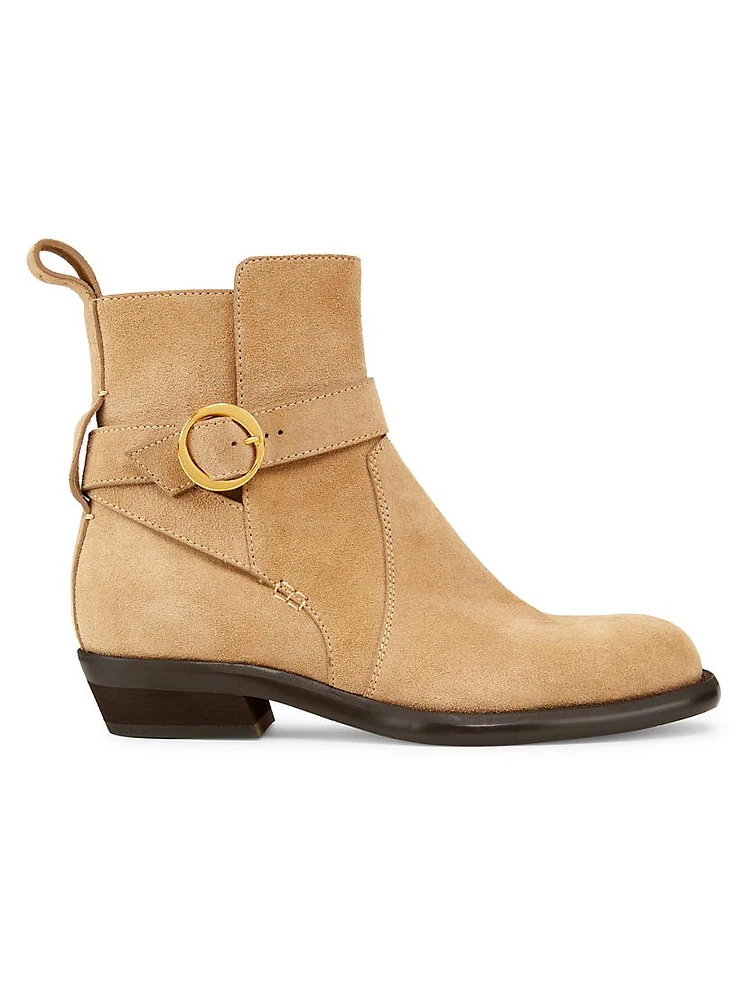 Ornella 40MM Buckled Suede Ankle Boots