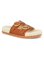 Yuki Shearling-Trimmed Leather Sandals