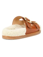 Yuki Shearling-Trimmed Leather Sandals