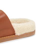 Yuki Shearling-Trimmed Leather Sandals