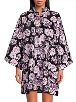 Floral Sequined Mini Caftan