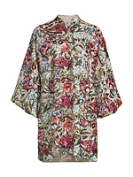 Floral Sequined Mini Kaftan